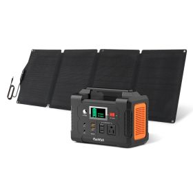 200W Portable Power Station&60W Solar Panel;  FlashFish 151Wh Solar Generator with 60W 18V ETFE Portable Solar Panel;  Flashfish Foldable Solar Charge