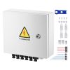 PV Combiner Box, 6 String, Solar Combiner Box with 15A Rated Current Fuse 125A Circuit Breaker Lightning Arrester and Solar Connector