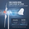 800W Wind Turbine Generator, 12V Wind Turbine Kit, 3-Blade Wind Power Generator with MPPT Controller