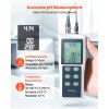 pH Meter, 0-14 pH Range, IP68 Waterproof Probe, 3-Point Auto Calibration, Portable Tester Kit with Calibration Powder Packets, Temperature Probe