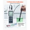 pH Meter, 0-14 pH Range, IP68 Waterproof Probe, 3-Point Auto Calibration, Portable Tester Kit with Calibration Powder Packets, Temperature Probe